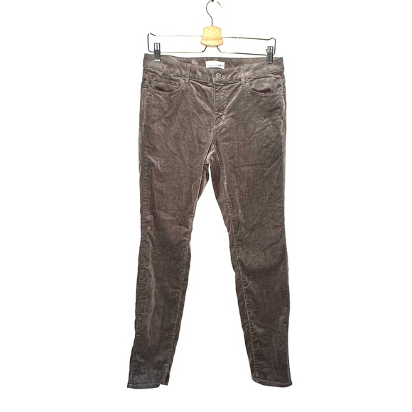 Loft | Gray Curvy Skinny Corduroy Pants Size 4 - Picture 2 of 8